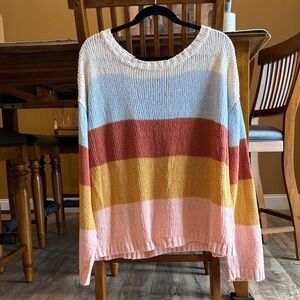 Oversized Striped Billabong Knit Sweater